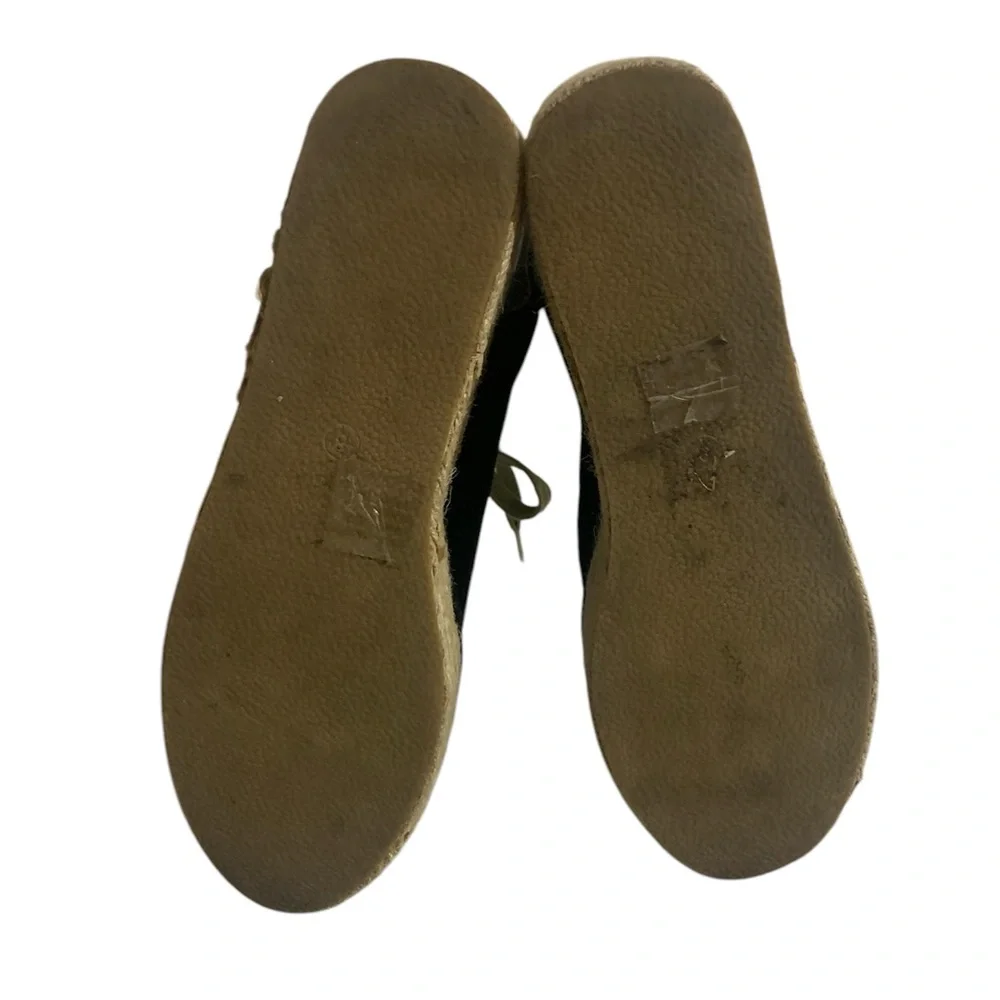 Ecote Black Espadrille Wedge Sandals 8
